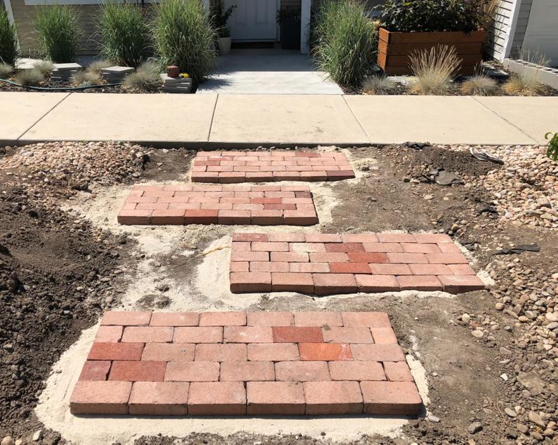 Progress of brick pavers